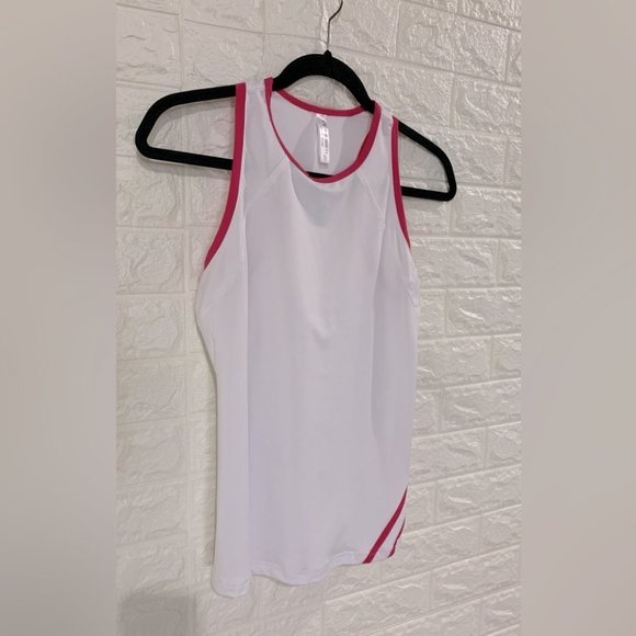 BNWT INPHORM LIGHTWEIGHT TANK | WHITE PINK | UPF SUN PROTECTION MOISTURE WICKING - Picture 2 of 6